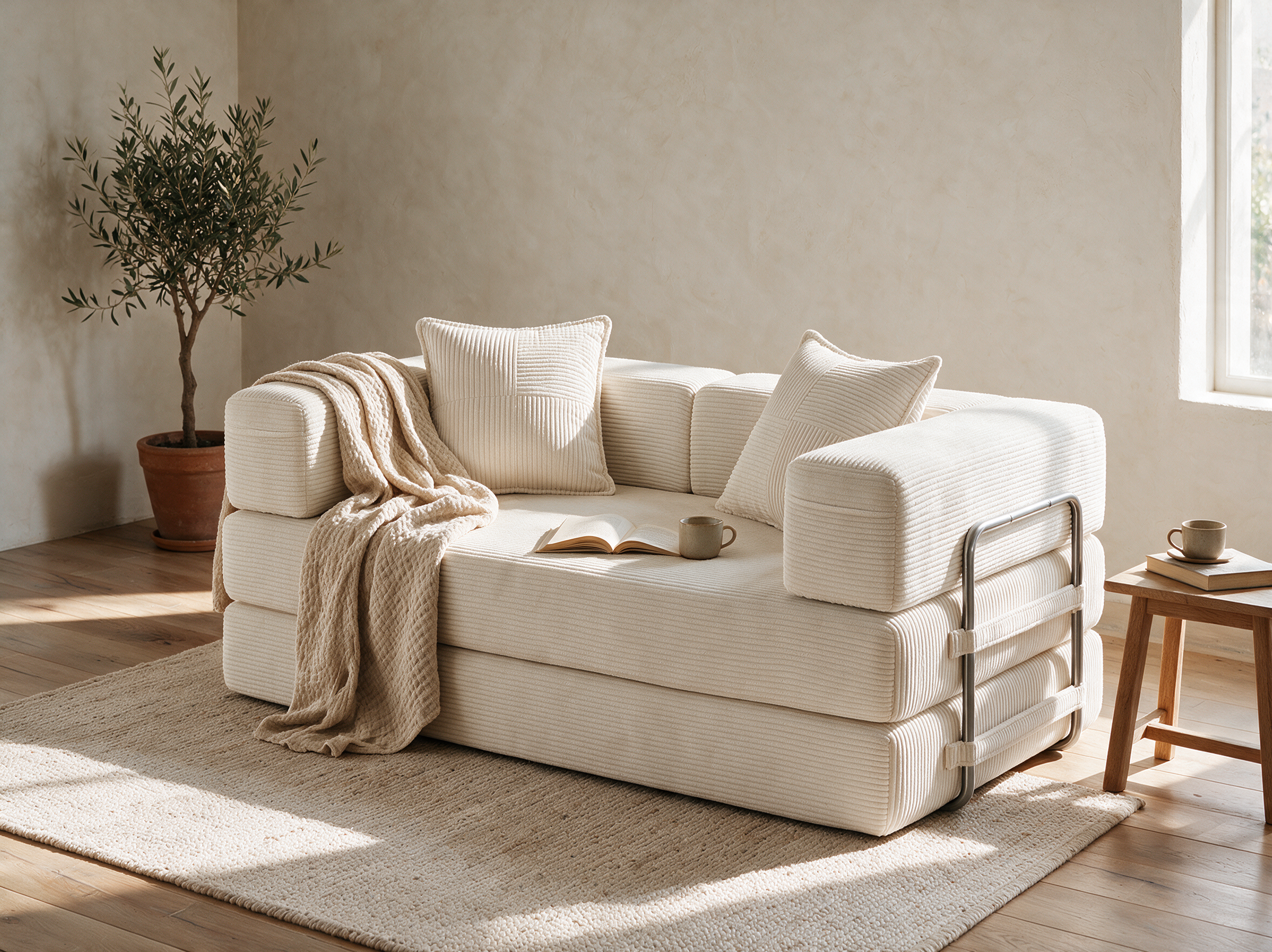 La Sieste — plaid, livre et tasse