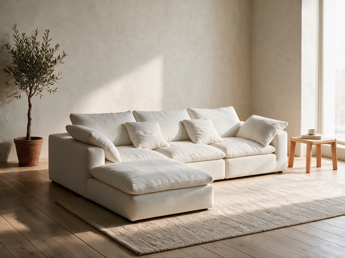 Canapé modulaire Le Dimanche en configuration L avec méridienne